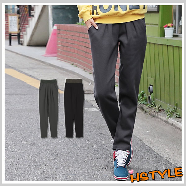 【HSTYLE】哈倫褲 哈倫加絨保暖休閒長褲IG2224-S-灰色