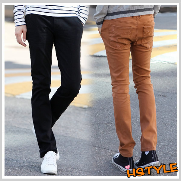 【HSTYLE】休閒褲 男裝口袋休閒窄管長褲PA2206-XL-棕色